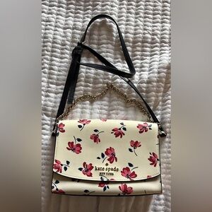 Kate Spade Cream and Pink Floral Crossbody Bag